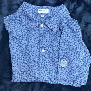 Peter Millar Men's Blue Circle Print Shirt
